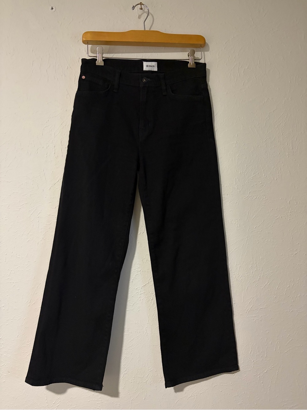 Hudson Rosalie Black Rinse Wide Leg Ankle Jeans Size 29